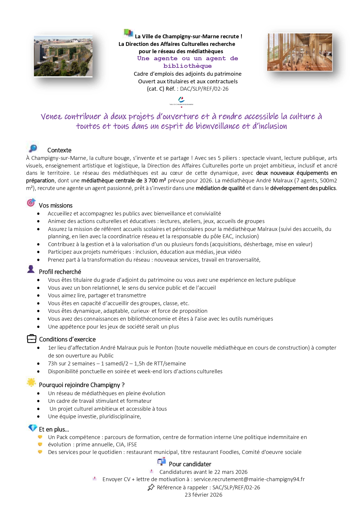 Une agente ou un agent de bibliothèque