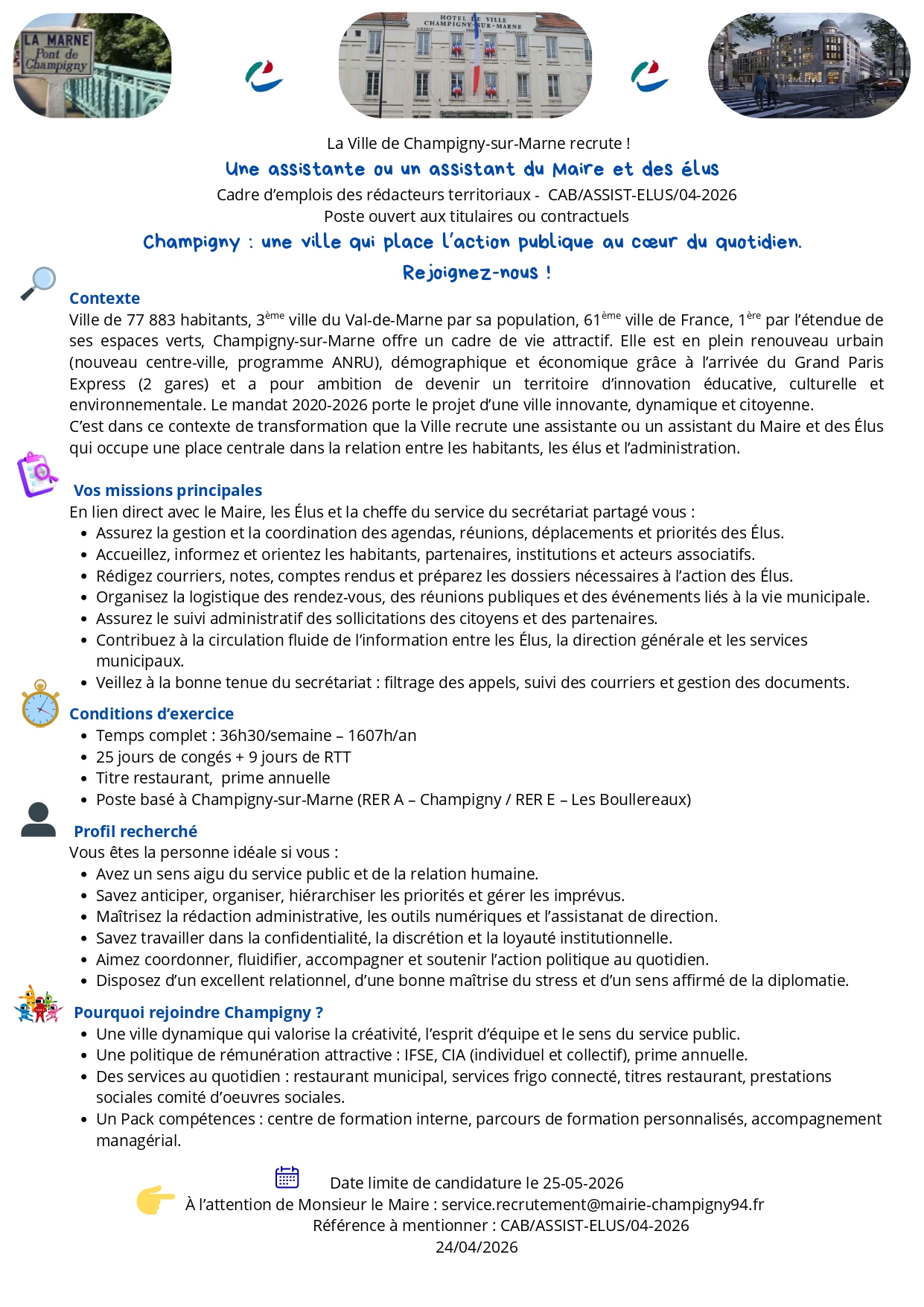 Une assistante ou un assistant du Maire et des élus