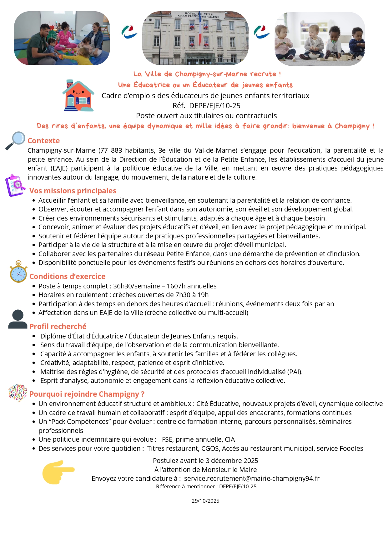 Une Éducatrice ou un Éducateur de jeunes enfants