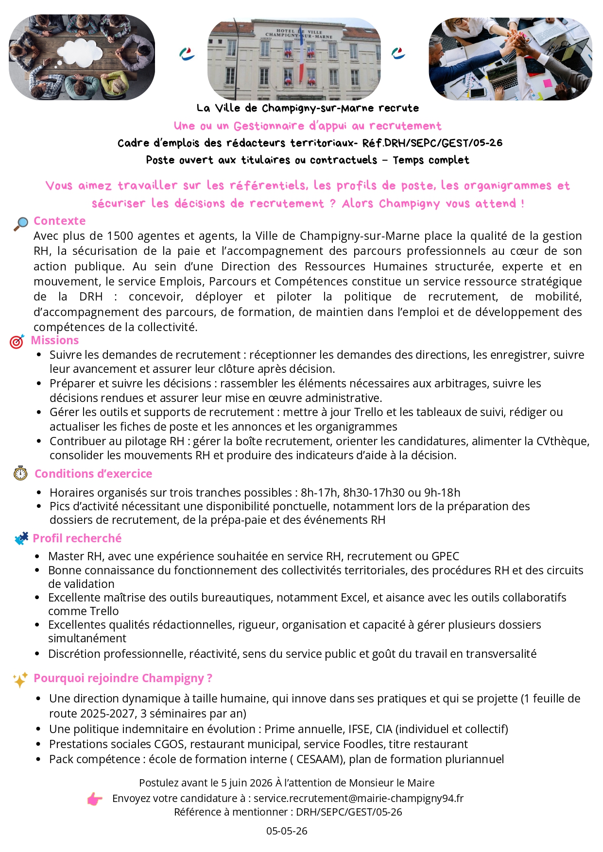 Une ou un Gestionnaire d’appui au recrutement